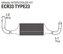 Nissan R33 93-98 InterCooler Kit För Frontmatat Insugs PlenumT-23F GReddy